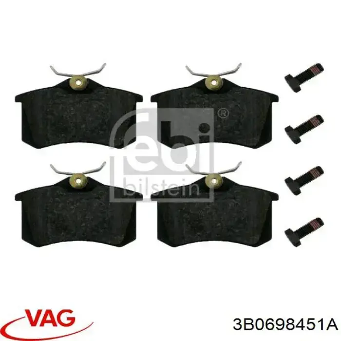 Купити 3B0698451A VAG Задні колодки