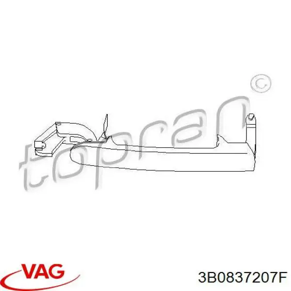 Ручка передньої двері зовнішня VAG 3B0837207F ціна, від 5.57 USD