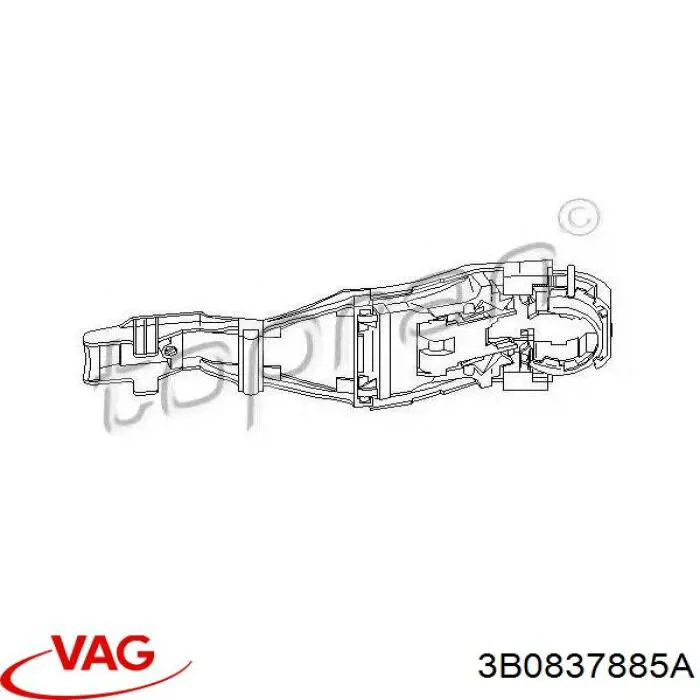 Тримач зовнішньої ручки дверей, передньої лівої 3B0837885A VAG
