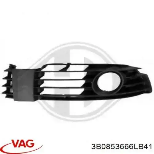 3B0853666LB41 VAG Решітка переднього бампера, права