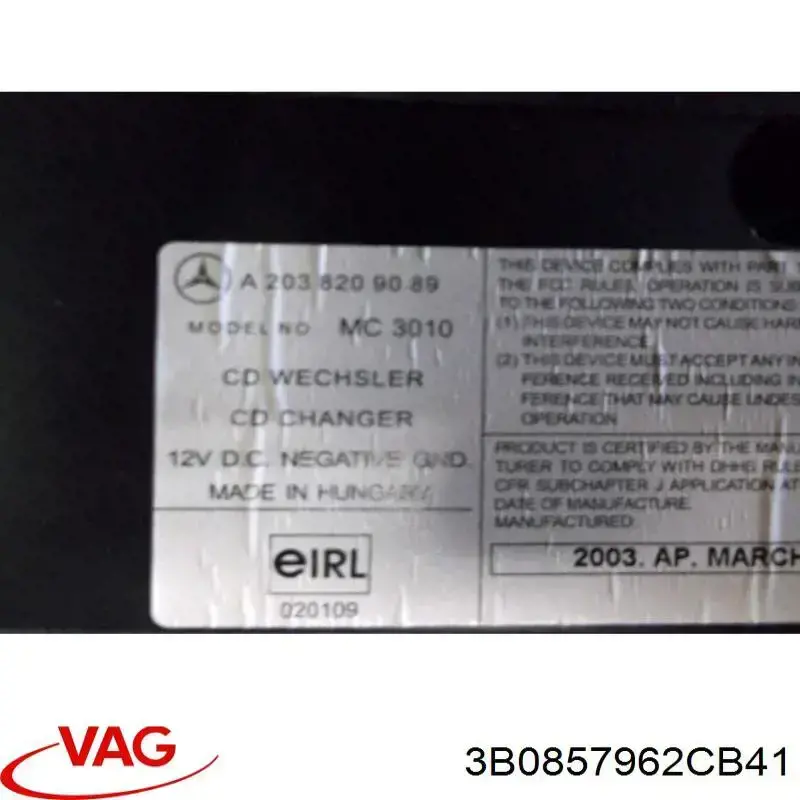  3B0857962CB41 VAG