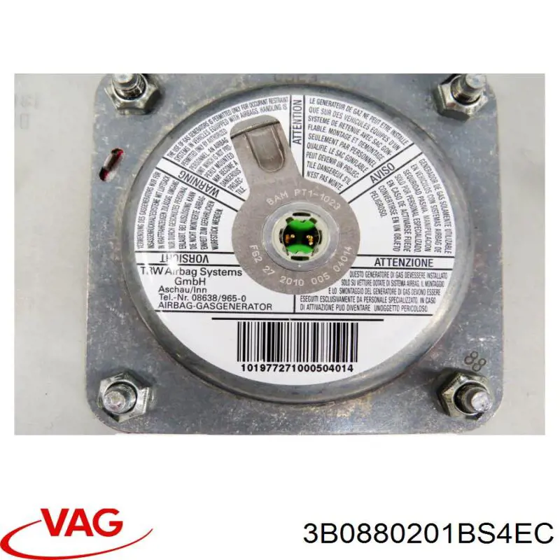 Подушка безпеки, водійська, AIRBAG 3B0880201M4EC VAG