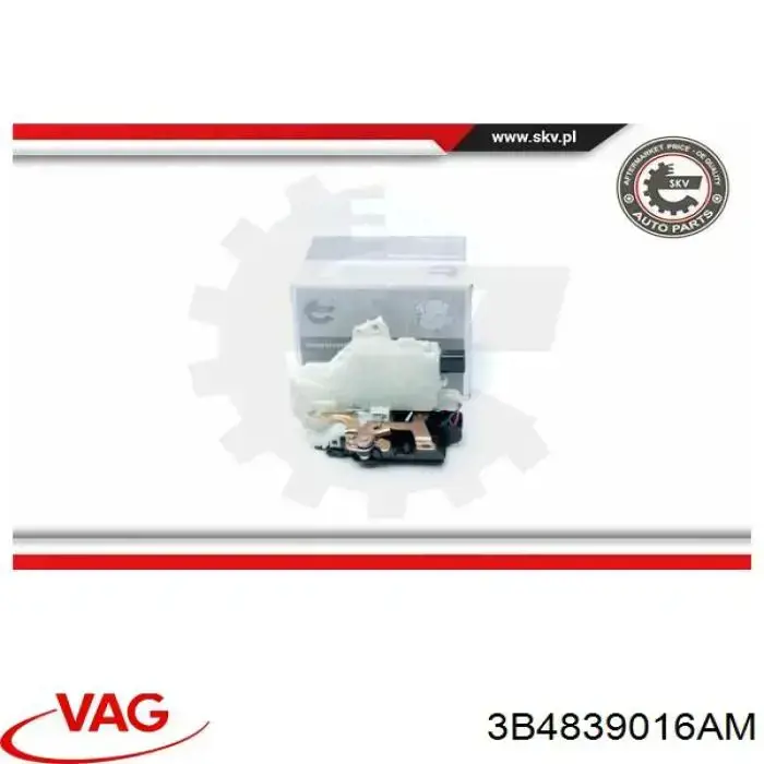 3B4839016AM VAG Замок задніх дверей, правих