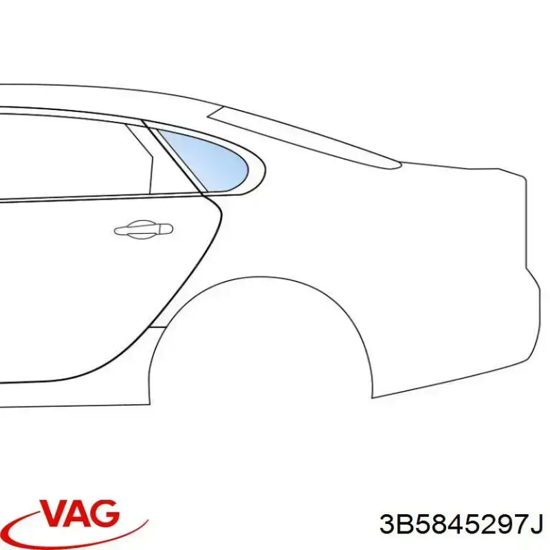 3B5845297J VAG Скло багажного відсіку, ліве