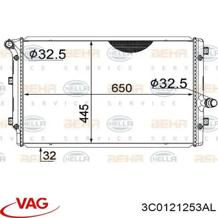 Купити 3C0121253AL VAG Радіатор двигуна