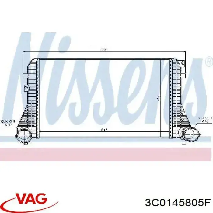 Купити 3C0145805F VAG Радіатор интеркуллера