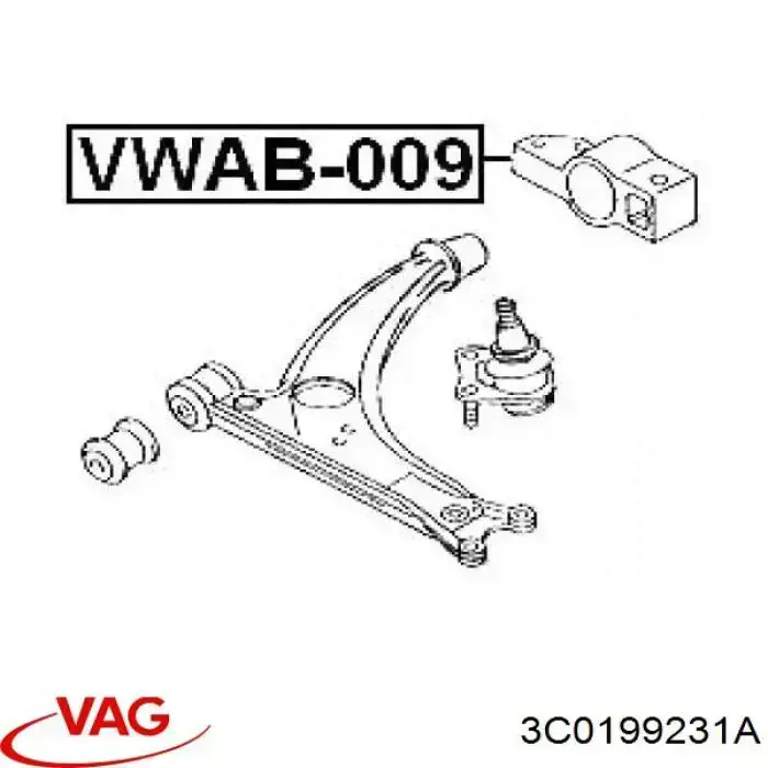 Купити 3C0199231A VAG Сайлентблок передньої підвіски
