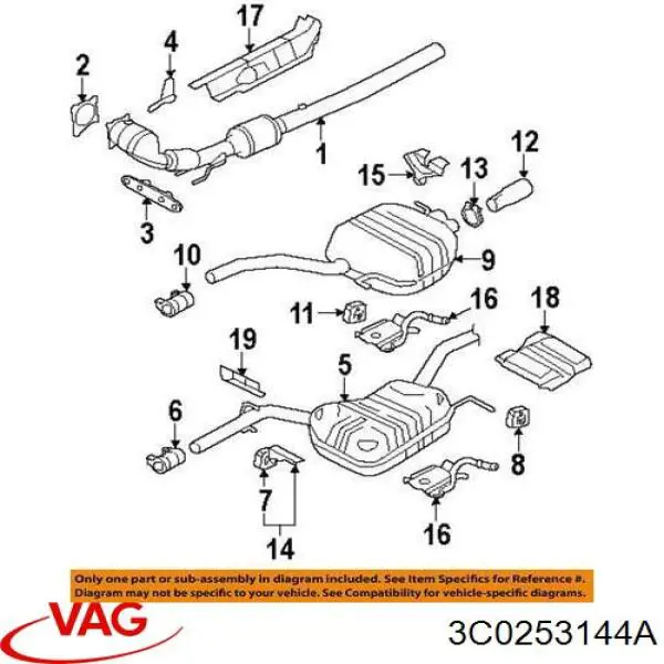 З'єднувальні елементи, система випуску VAG 3C0253144A ціна, від 5.93 USD