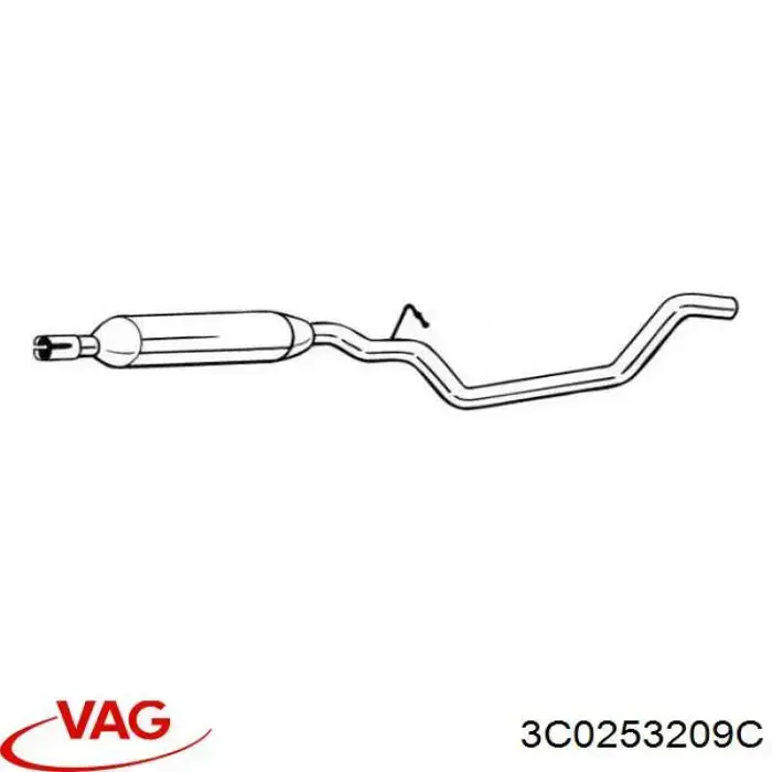 Глушник, передня частина VAG 3C0253209C ціна, від 59.06 USD