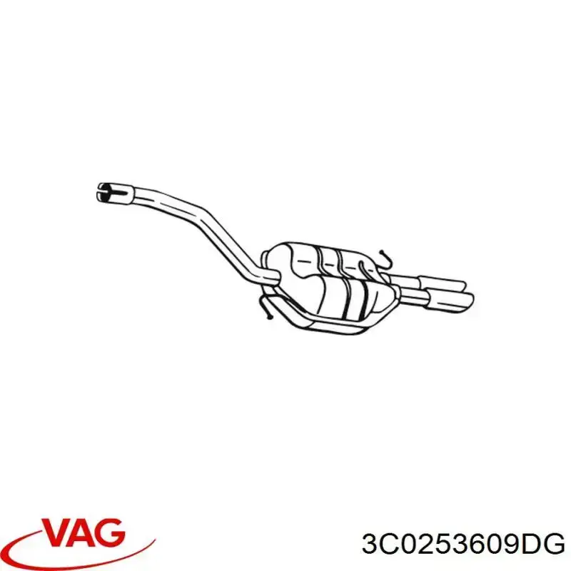 Купити 3C0253609AC VAG Глушник вихлопних газів кінцевий