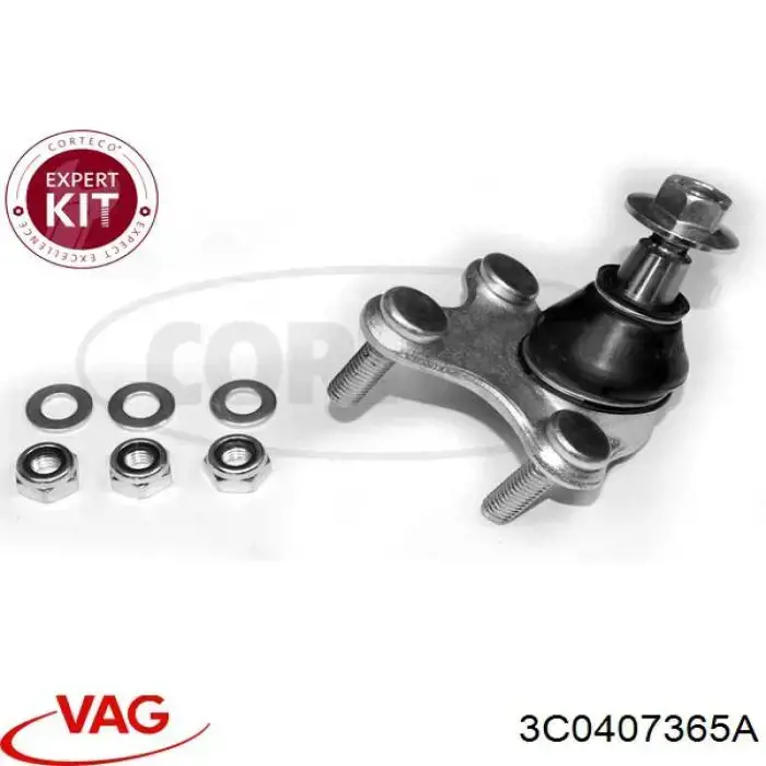 Кульова опора, нижня, ліва VAG 3C0407365A