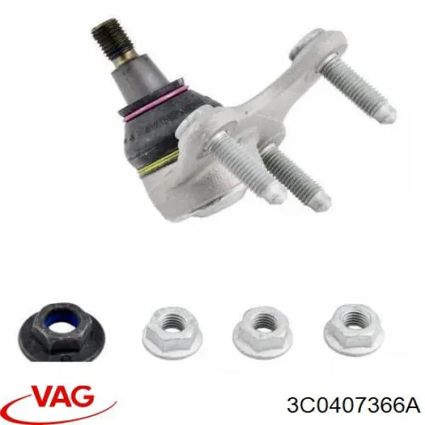 Кульова опора, нижня, права 3C0407366A VAG