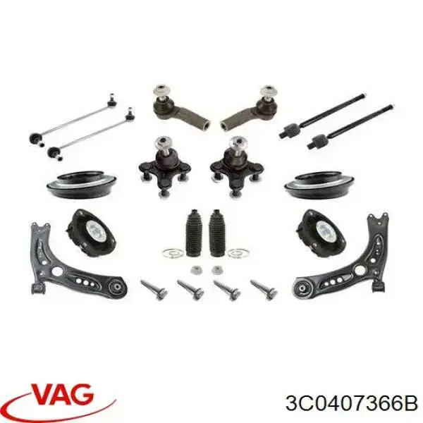 Кульова опора, нижня, права 3C0407366B VAG