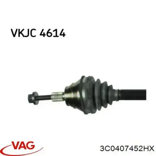 Піввісь передня, права VAG 3C0407452HX ціна, від 126.66 USD