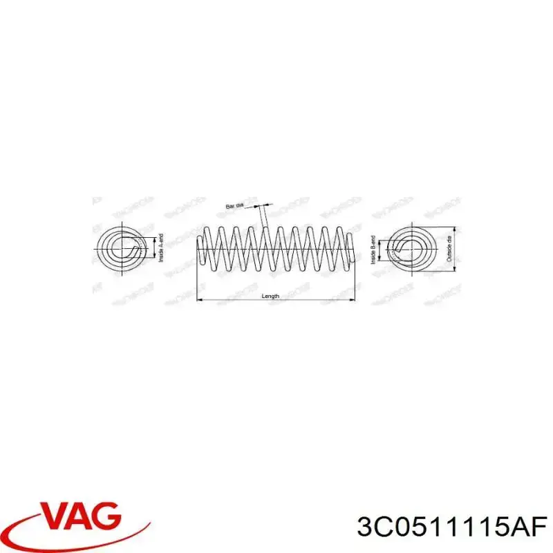 Купити 3C0511115AF VAG Задні пружини