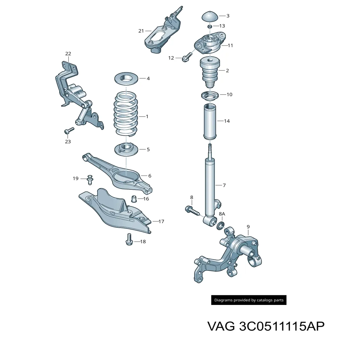 3C0511115AP VAG Пружина підвіски задня