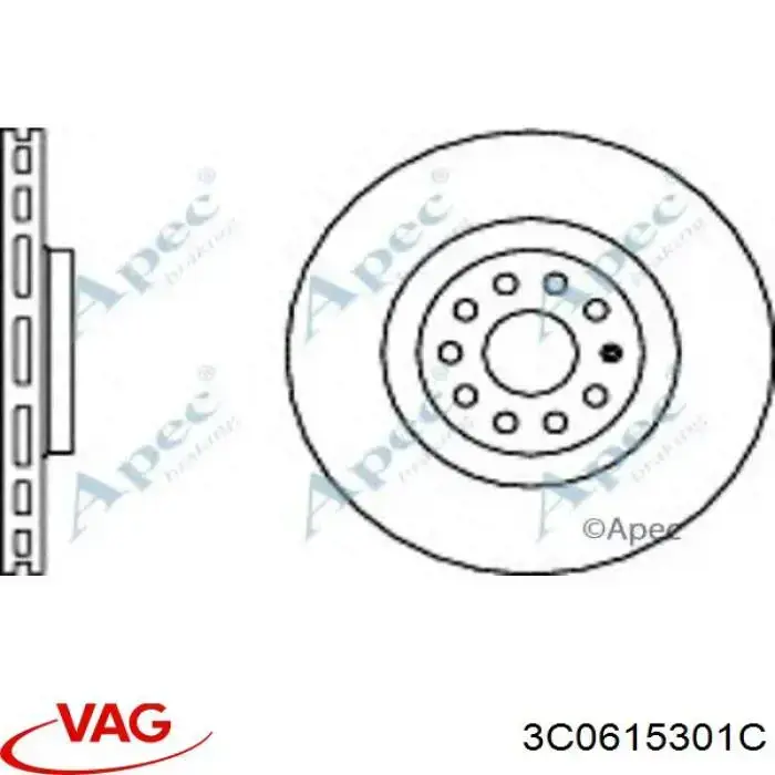 3C0615301C VAG диск гальмівний передній