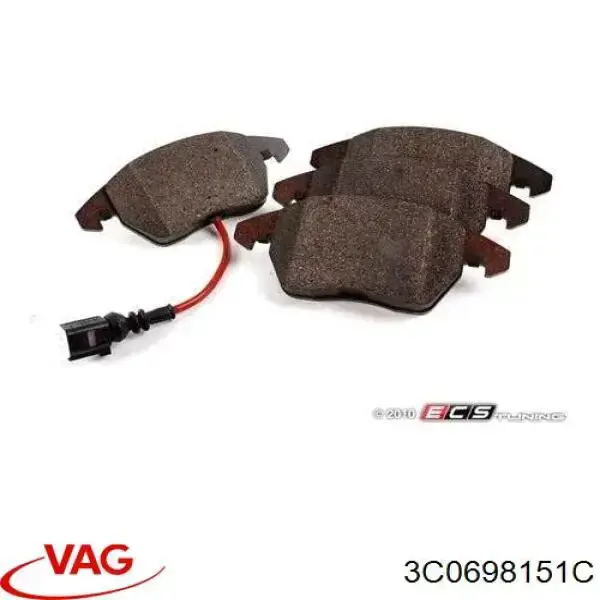 Купити 3C0698151C VAG Колодки гальмівні передні, дискові