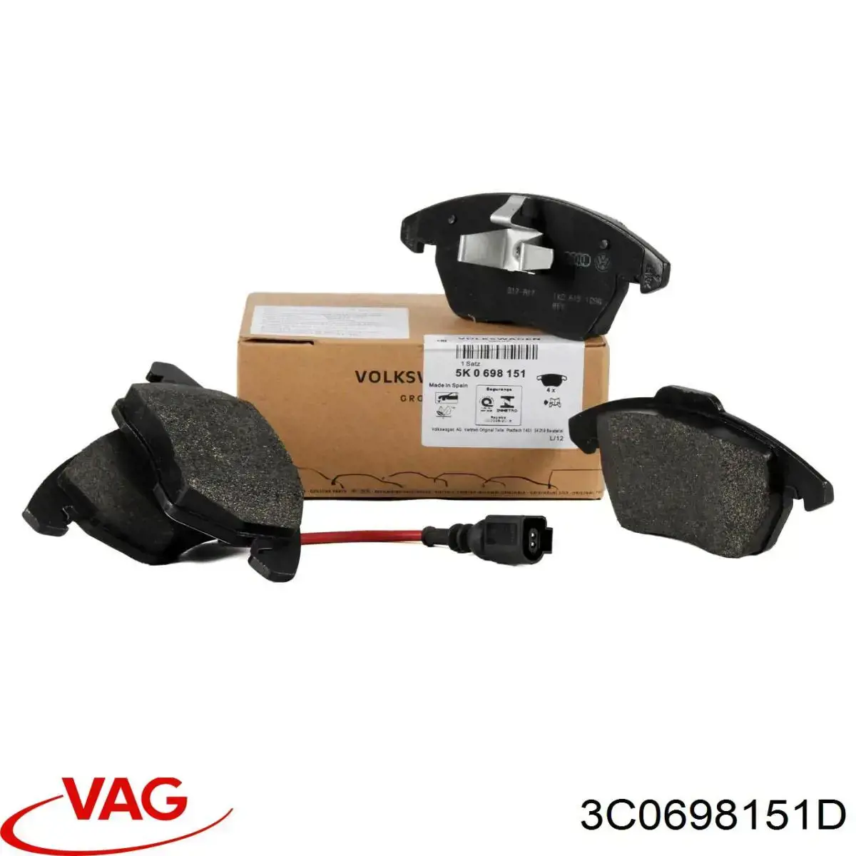 Передні тормозні колодки 3C0698151D VAG
