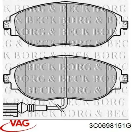 Гальмівні колодки VAG 3C0698151G ціна, від 48.93 USD