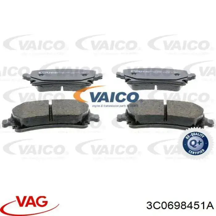 Задні гальмівні колодки VAG 3C0698451A ціна, від 23.49 USD