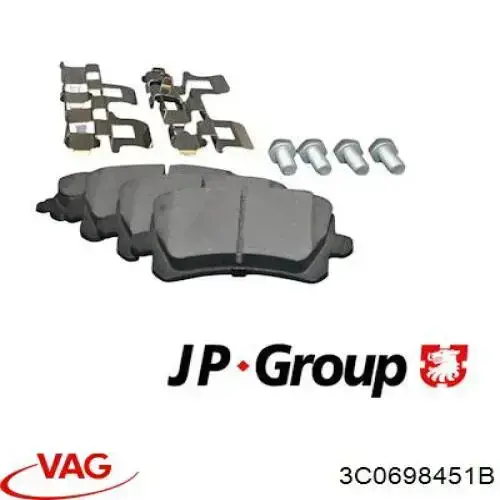 Купити 3C0698451B VAG Задні колодки