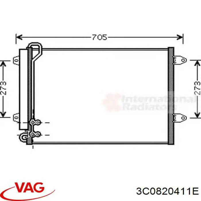 Купити 3C0820411E VAG Радіатор системи охолодження кондиціонера