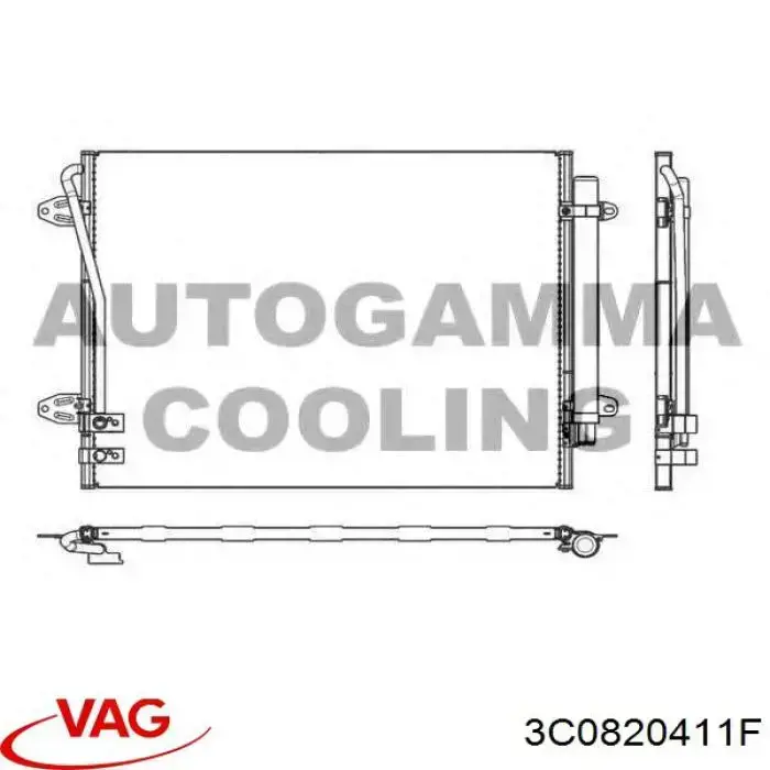 Радіатор кондиціонера 3C0820411F VAG