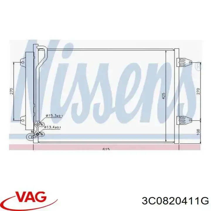Радіатор кондиціонера 3C0820411G VAG