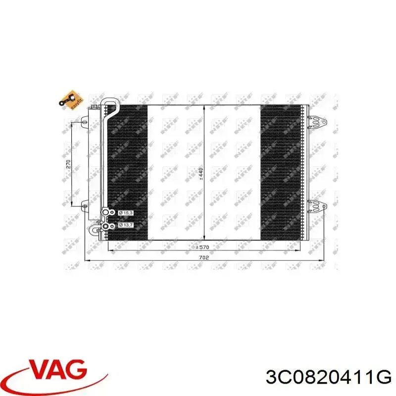 Конденсатор кондиціонера VAG 3C0820411G ціна, від 68.62 USD