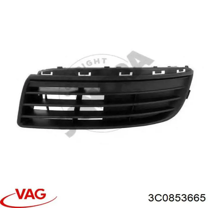Решітка переднього бампера, ліва VAG 3C0853665