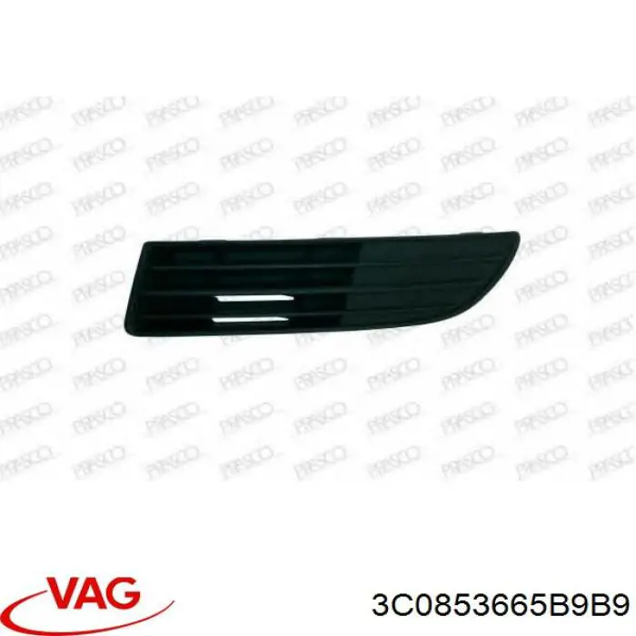 Решітка переднього бампера, ліва VAG 3C0853665B9B9 ціна, від 7.60 USD