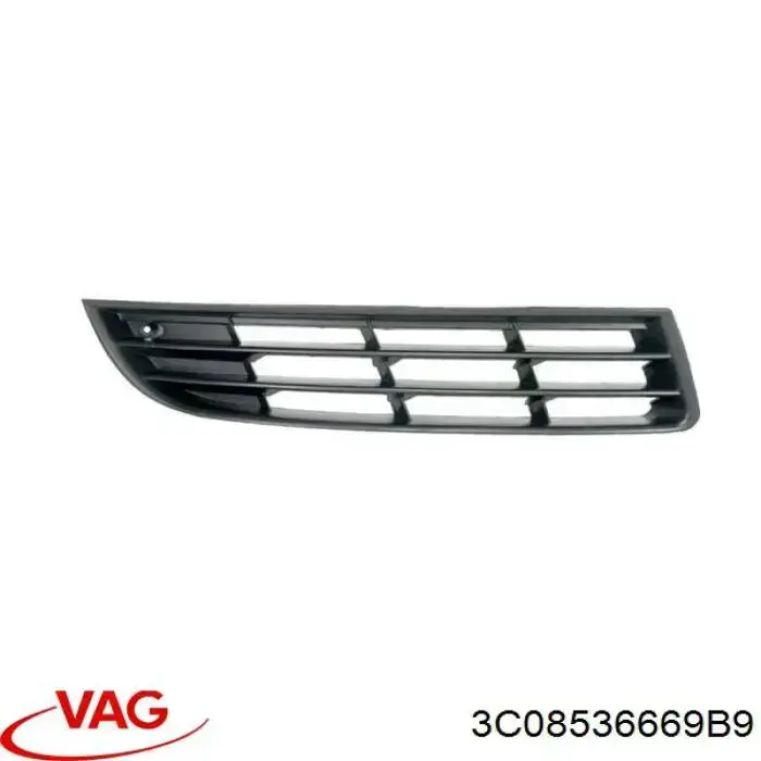 Решітка переднього бампера, права VAG 3C08536669B9 ціна, від 7.22 USD