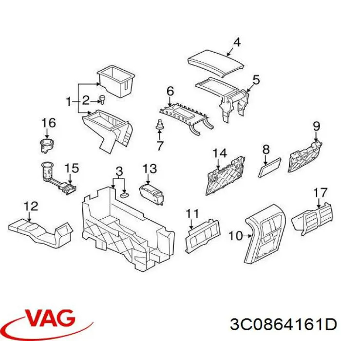  VAG 3C0864161D ціна, від 38.01 USD