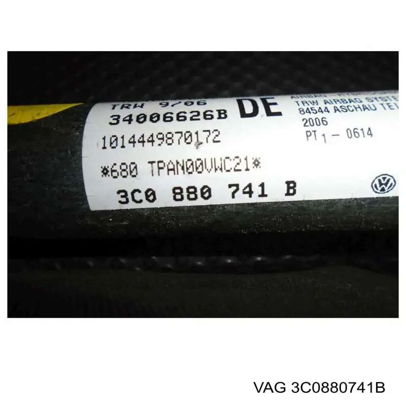 Купити 3C0880741B VAG Подушка безпеки, шторка бічна, ліва, AIRBAG