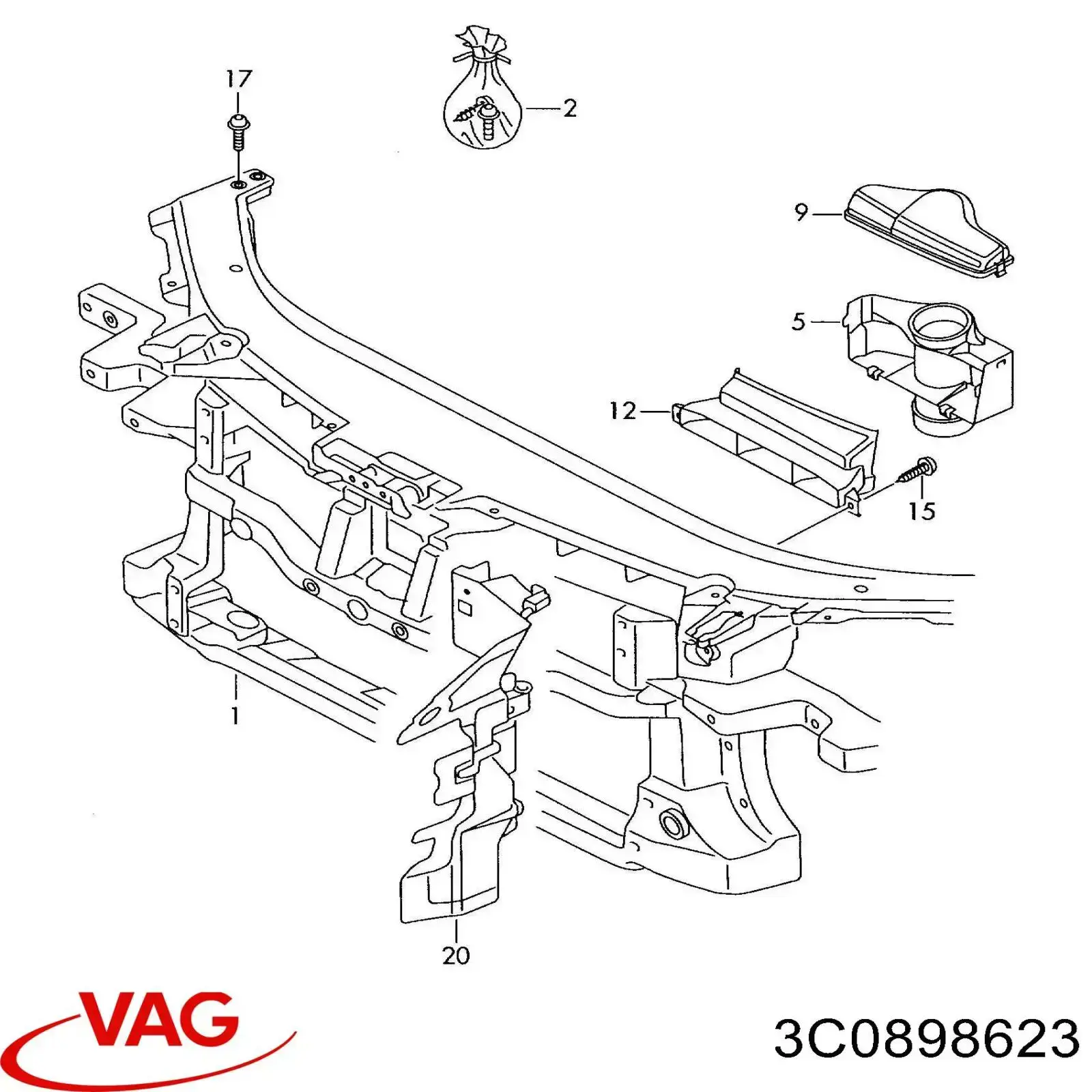  VAG 3C0898623 ціна, від 20.38 USD