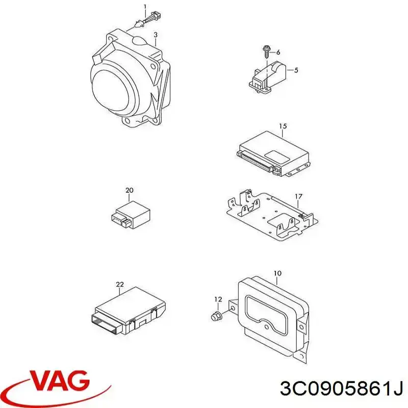 Електронний модуль рульової колонки VAG 3C0905861J ціна, від 44.33 USD