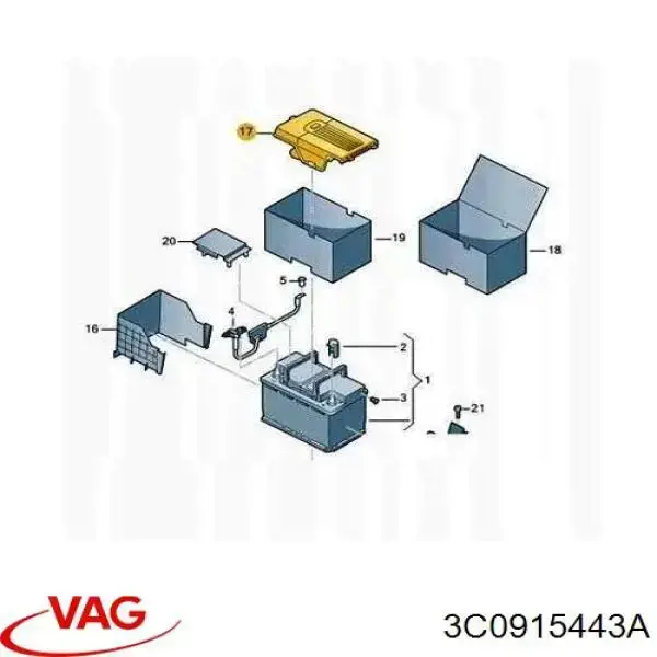 3C0915443A VAG Кришка акумулятора (АКБ)