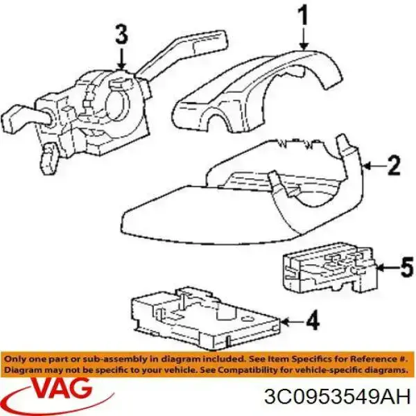 Купити 3C0953549AH VAG Модуль керування (ЕБУ) підрульових перемикачів
