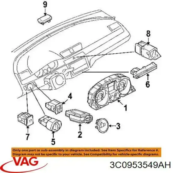 Модуль керування (ЕБУ) підрульових перемикачів 3C0953549AH VAG