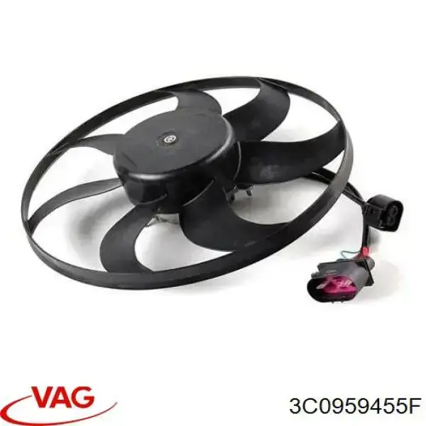 Купити 3C0959455F VAG Електровентилятор охолодження в зборі (двигун + крильчатка), лівий
