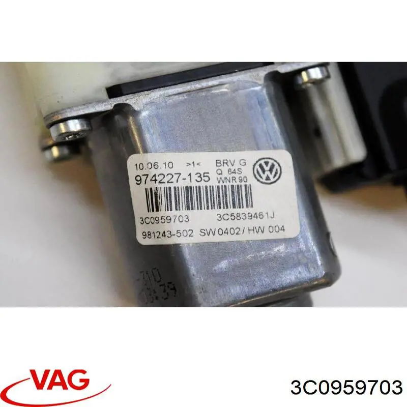 Купити 3C0959703 VAG Двигун склопідіймача двері передньої, лівої