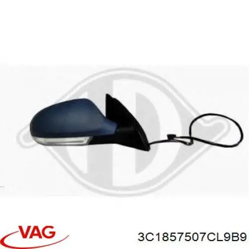 3B1857507CL VAG Дзеркало заднього виду, ліве