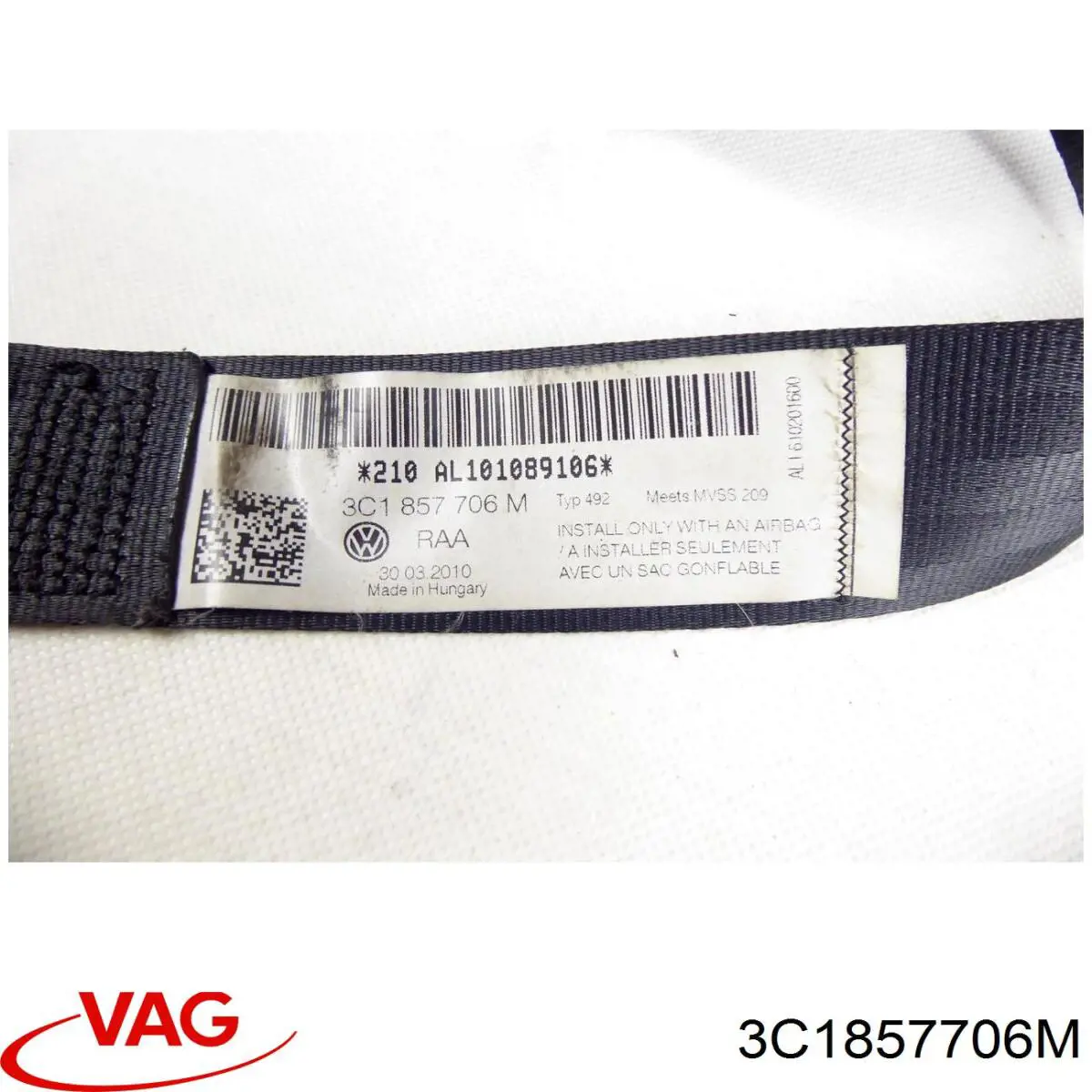 3C1857706M VAG Ремені безпеки