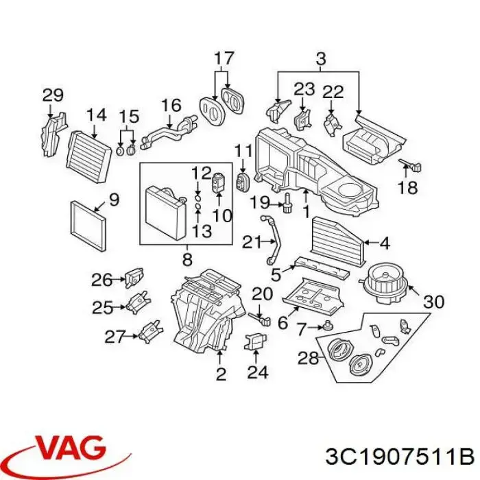 3C1907511B VAG Мотор заслінки печі