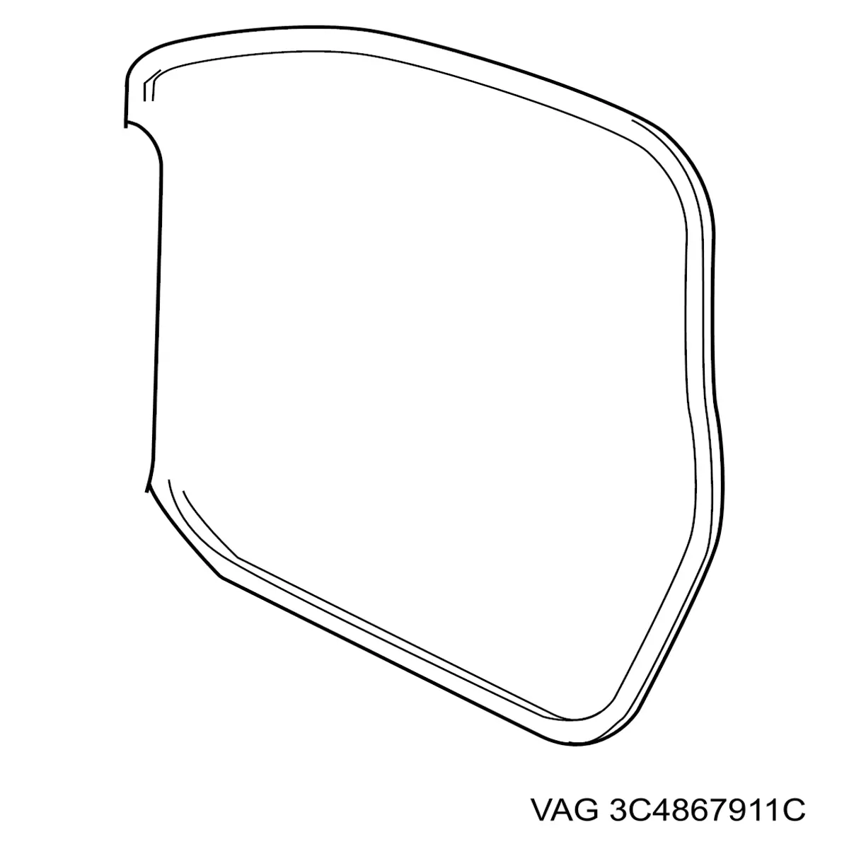Ущільнювач двері задньої (на кузові) VAG 3C4867911C ціна, від 3.85 USD