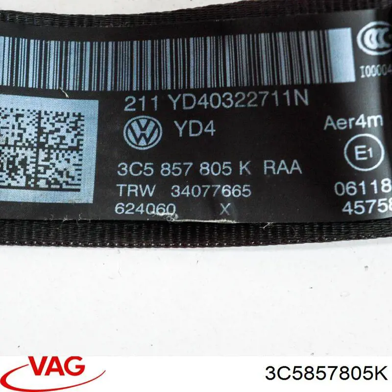 3C5857805K VAG Пасок безпеки задній лівий