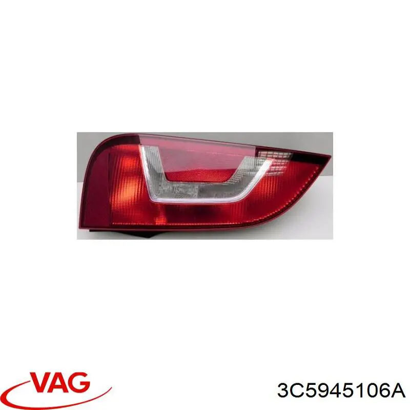Купити 3C5945106A VAG Відбивач бампера заднього правий