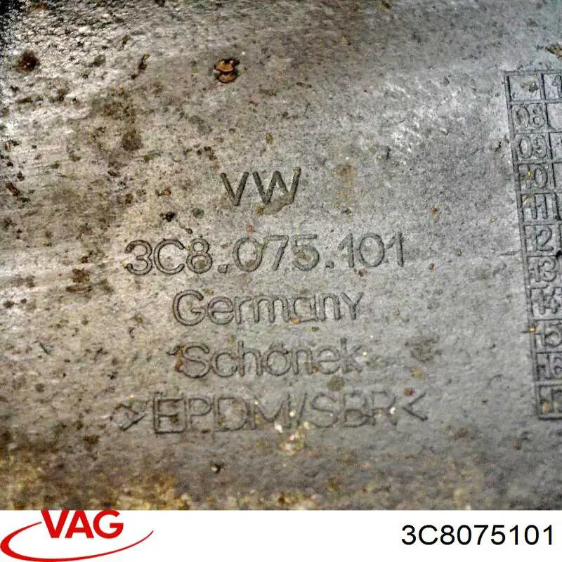 3C8075101 VAG Бризковики задні, комплект