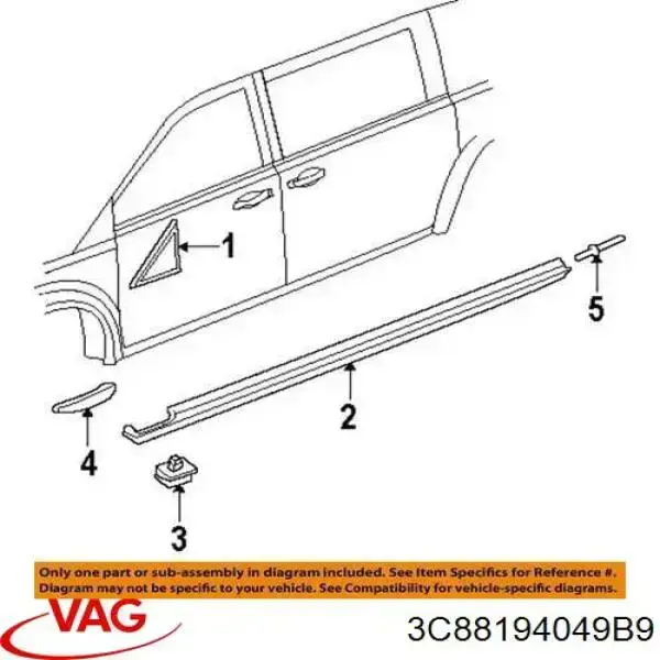 3C88194049B9 VAG Решітка двірників, права